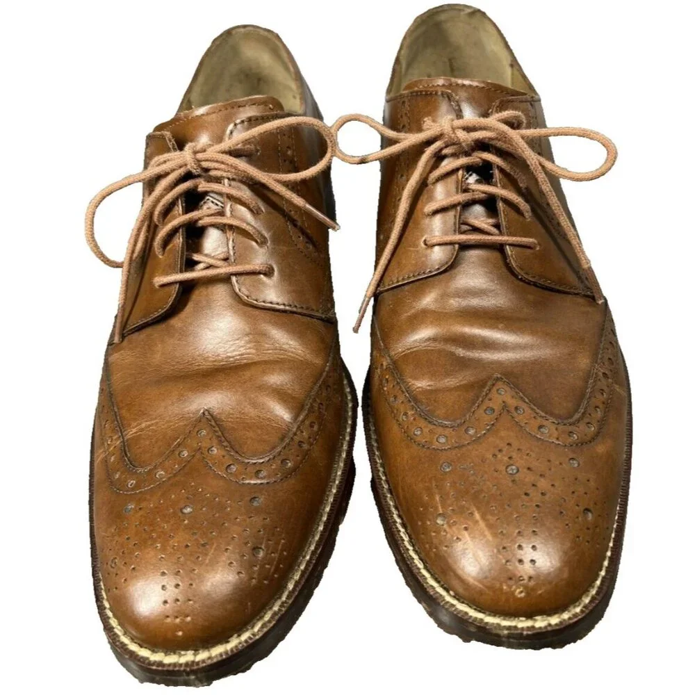 Cole Haan Grand Os Men's Shoes Size 8.5 M Brown Wingtip Oxford Madison Medallion